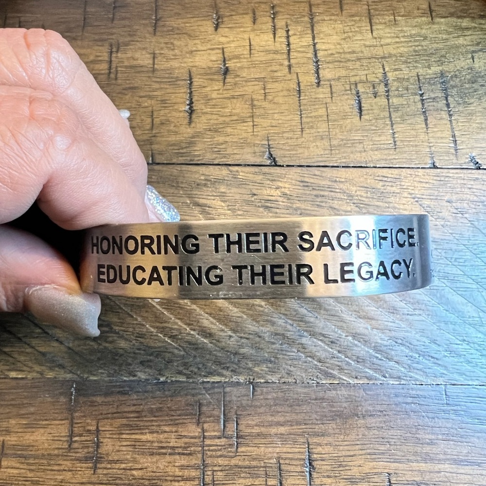 Engraved Stainless Steel Silver Bracelet